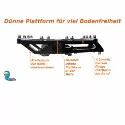 Tatze-Bike Tatze Pedal MTB TWO-FACE Plattform/SPD, Schwarz, 14 Pins -Rennrad handeln 9120106700015 tatze pedal mtb two face plattform spd schwarz 14 pins flatpedal duopedal platform spd pedal4
