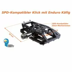 Tatze-Bike Tatze Pedal MTB TWO-FACE Plattform/SPD, Schwarz, 14 Pins -Rennrad handeln 9120106700015 tatze pedal mtb two face plattform spd schwarz 14 pins flatpedal duopedal platform spd pedal6