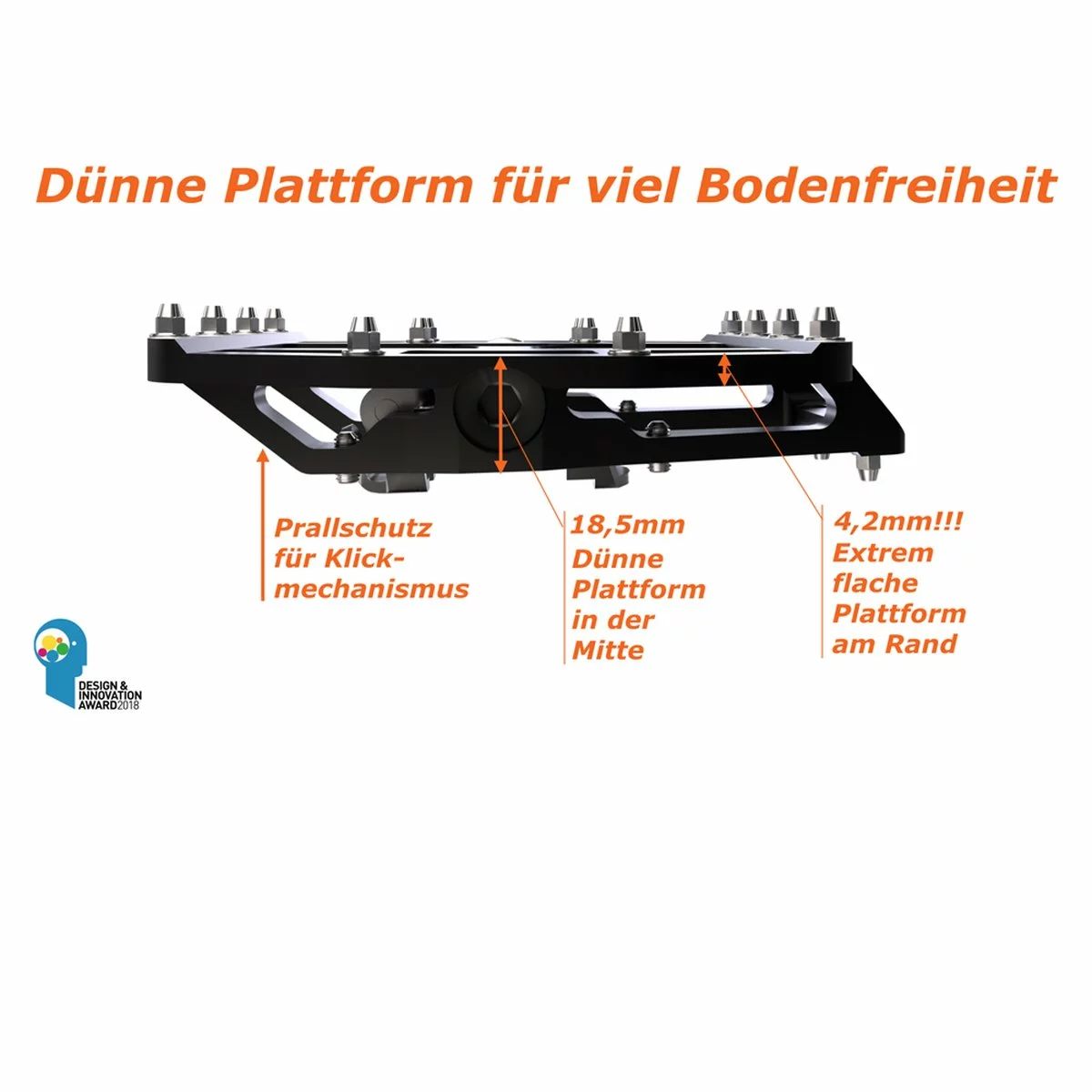 Tatze-Bike Tatze Pedal MTB TWO-FACE Titan Plattform/SPD, Schwarz, 14 Pins 7 Tatze-Bike Tatze Pedal MTB TWO-FACE Titan Plattform/SPD, Schwarz, 14 Pins – Bild 5