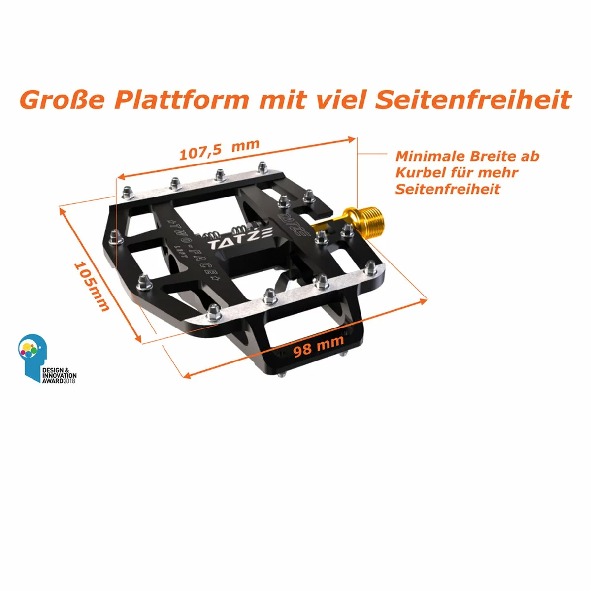 Tatze-Bike Tatze Pedal MTB TWO-FACE Titan Plattform/SPD, Schwarz, 14 Pins 8 Tatze-Bike Tatze Pedal MTB TWO-FACE Titan Plattform/SPD, Schwarz, 14 Pins – Bild 6