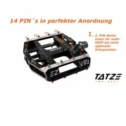 Tatze-Bike Tatze Pedal MTB MC-AIR Plattform Schwarz 14 Pins Je Seite 10 Tatze-Bike Tatze Pedal MTB MC-AIR Plattform Schwarz 14 Pins Je Seite -Rennrad handeln 9120106700039 tatze pedal mtb mc air plattform schwarz 14 pins je seite plattformpedal bikepedal tatze pedal3