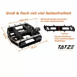 Tatze-Bike Tatze Pedal MTB MC-AIR Plattform Schwarz 14 Pins Je Seite 13 Tatze-Bike Tatze Pedal MTB MC-AIR Plattform Schwarz 14 Pins Je Seite -Rennrad handeln 9120106700039 tatze pedal mtb mc air plattform schwarz 14 pins je seite plattformpedal bikepedal tatze pedal6