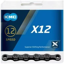Kette KMC X12 Blacktech, 12-fach, 126 Glieder, Schwarz -Rennrad handeln kette kmc x12 silber fuer 12 fach antriebe 126 glieder 4715575366036 kmc chain black tech kmcchain kmc kette x 12 12fach kette 12 fach kette3