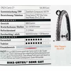 Reifen Onza 27,5x2.25 Canis, (57-584 - 650B) -Rennrad handeln reifen onza 275x2 25 canis 57 584 650b4
