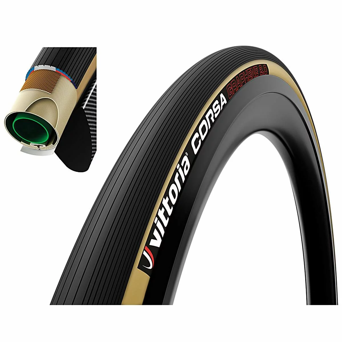 Reifen Vittoria Corsa G+ Tubular Beige, Graphene, 28x23 Mm 4 Reifen Vittoria Corsa G+ Tubular Beige, Graphene, 28x23 Mm – Bild 2